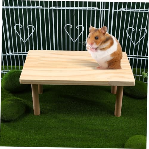 BELLIFFY Holzplattform für Hamsterkäfig aus Massivem Holz Robuste Kletter Entdeckungsfläche Sicheres Langlebiges Material Erweiterter Spielbereich für Hamster Zwerghamster Rennmäuse und von BELLIFFY