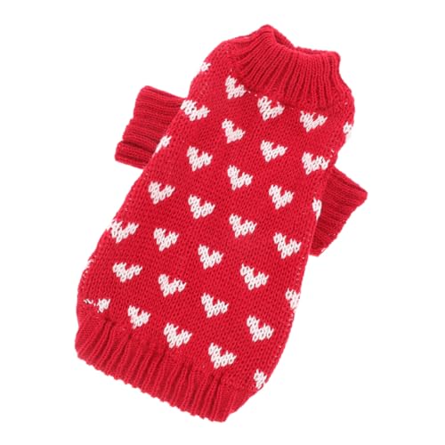 BELLIFFY Hundepullover Für Kleine Hunde Weicher Strick Mit Herzmuster Warmes Und Hautfreundliches Material Für Winter Passend Für Kleine Und Mittlere Rassen von BELLIFFY
