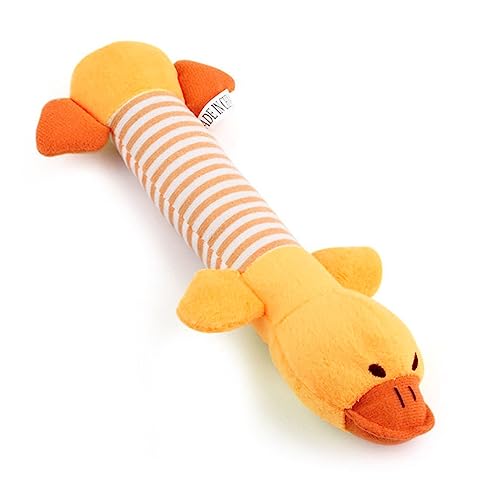 BELLIFFY Quietschspielzeug Für Hunde Aus Plüsch Kau-Spielzeug Mit Quietschfunktion Ca Orange Für Welpen Und Haustiere Zum Apportieren Und Spielen von BELLIFFY