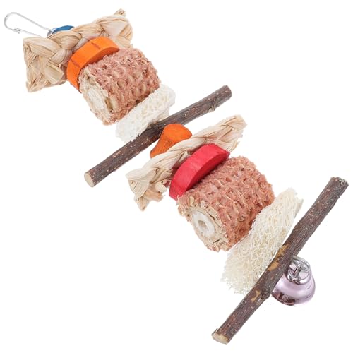 BELLIFFY Holz Kauspielzeug Für Papageien Vogel Hängespielzeug Zerkleinerungsspielzeug Für Sittiche Papageienkäfige Vogelspielzeug Beißspielzeug Für Käfig Versorgung Nahrungssuche von BELLIFFY