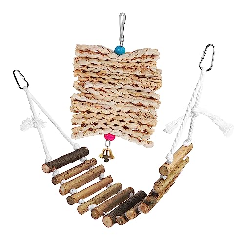 BELLIFFY Vogelspielzeug Hängende Holzbrücke Mit Kauriegel Für Käfig Klettern Und Spielen Für Nymphensittiche Wellensittiche Und Kleine Vögel Installieren Für Vogelkäfige BELLIFFY Vogelspielzeug Hängende Holzbrücke Mit Kauriegel Für Käfig Klettern Und Spielen Für Nymphensittiche Wellensittiche Und Kleine Vögel Installieren Für Vogelkäfige von BELLIFFY