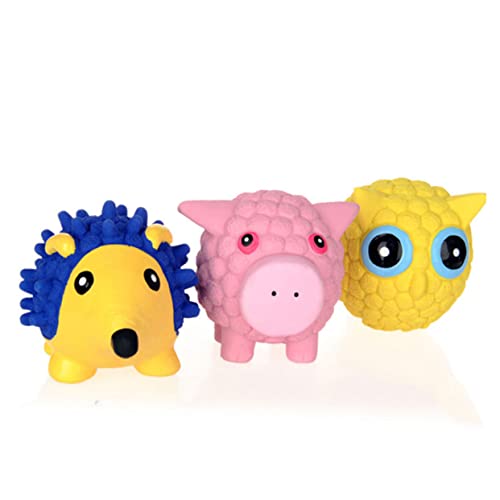 BELLIFFY Latex Kauspielzeug Für Hunde Und Katzen Buntes Geräuschendes Bissspielzeug Zur Zahnpflege Kreativer Spielball Für Interaktives Spielen Und Langeweile-bewältigung Pig-Design von BELLIFFY