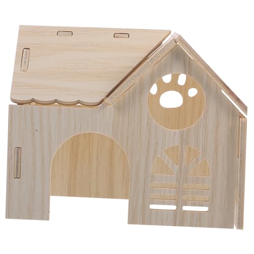 BELLIFFY Holzhaus Für Kleintiere Schlafhaus Aus Holz Versteck Für Chinchillas Meerschweinchen Und Hamster Mit Dach Wiederverwendbar Passt in Jeden Käfig BELLIFFY Holzhaus Für Kleintiere Schlafhaus Aus Holz Versteck Für Chinchillas Meerschweinchen Und Hamster Mit Dach Wiederverwendbar Passt in Jeden Käfig von BELLIFFY