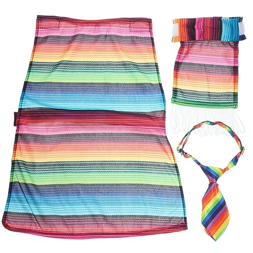 BELLIFFY Hundekleidung Entzückende Haustierkleidung Party-hundeponcho Bunter Haustierponcho Mexikanische Elemente Cosplay-hundeponcho Party-haustierkostüm Hundekleidungsaccessoire von BELLIFFY