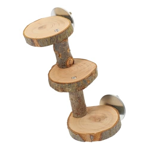 BELLIFFY Hamsterleiter-kletterspielzeug Aus Holz Papageienständer Vogelstange Hängeleiter Für Kleintiere Vogelleiter Mit Plattform Trainingsstange Für Hamster von BELLIFFY
