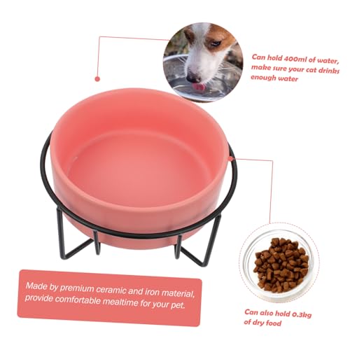 BELLIFFY Premium Keramik Katzen Futternapf mit Schutz für Wirbelsäule Rutschfester Schwarzer Eisenständer Sicherer Futter Wassernapf für Katzen Ergonomisch Angepasst für Gesunde Fütterung von BELLIFFY
