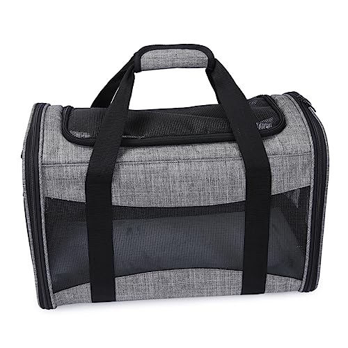 BELLIFFY Faltbare Haustier-Tasche für Outdoor-Reisen Katzenträger Haustier-Tragetasche Handtasche Tragbar Atmungsaktiv Grau von BELLIFFY