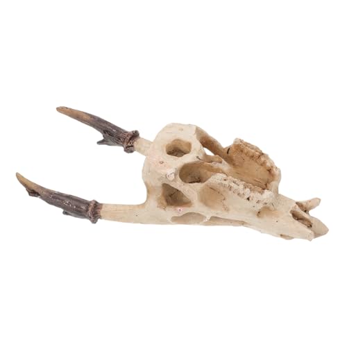 BELLIFFY Reptilien Versteck Höhle Resin Schädel Terrarium Dekoration Mittelgroßer Muntjak Schädel Für Echsen Wasserschildkröten Sicheres Versteck Zubehör von BELLIFFY