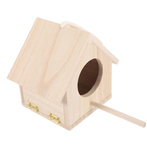 BELLIFFY Holz Vogelhaus Für Garten Hängendes Nistkästchen Für Vögel Geeignet Für Papageien Wellensittiche Und Andere Haustiere Fördert Natürliche Brut Und Nistverhalten von BELLIFFY