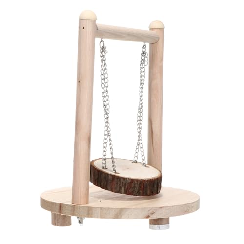 BELLIFFY Stabiler Holz Hamster Schaukelspielzeug mit Gemütlicher Hängematte DIY für Papageienkäfige und Kleintiere aus Hochwertigem Holz Gefertigt Fördert Aktives und Gesunde Zähne von BELLIFFY