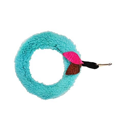 BELLIFFY Plüschring Für Kleine Haustiere Blätter Verziert Kreisförmige Schaukel Papageienspielzeug Vogel- Sittich- Hängeseilspielzeug Käfigdekor von BELLIFFY