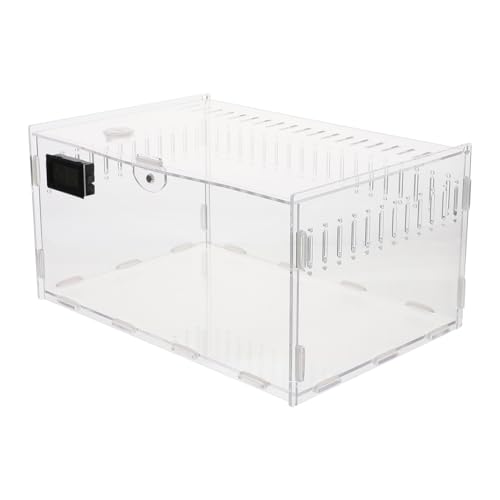 BELLIFFY Transparente Acryl Reptilien Fütterungsbox mit Belüftung Stabiles Terrarium für Reptilien und Amphibien Robustes Zucht Transportbehälter Inklusive Temperatur Feuchtigkeitsmesser BELLIFFY Transparente Acryl Reptilien Fütterungsbox mit Belüftung Stabiles Terrarium für Reptilien und Amphibien Robustes Zucht Transportbehälter Inklusive Temperatur Feuchtigkeitsmesser von BELLIFFY