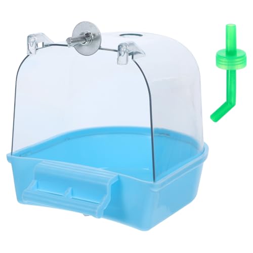 BELLIFFY Vogelbadewanne aus Kunststoff mit Aufhängung Auslaufsicherer Vogelkäfig Badebehälter für Wellensittiche und Papageien Multifunktionale Sand und Wasserdusche für Kleine Vögel Blau BELLIFFY Vogelbadewanne aus Kunststoff mit Aufhängung Auslaufsicherer Vogelkäfig Badebehälter für Wellensittiche und Papageien Multifunktionale Sand und Wasserdusche für Kleine Vögel Blau von BELLIFFY
