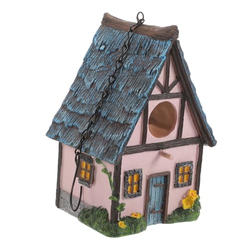 BELLIFFY Vogelhaus Im Freien Im Freien Vogelhaus Vogelhäuschen Für Draußen Hängendes Haus Hängend Außen Vogelhäuser Für Außen Dekorative Vogelhäuser Vogelhaus- Aus Kunstharz Harz von BELLIFFY
