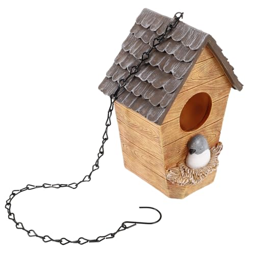 BELLIFFY Hängendes Vogelhaus Aus Resin Nistkästchen Für Vögel Dekorative Vogelhaus-deko Für Garten Und Balkon Sicherer Rückzugsort Für Wildvögel Als Innen Und Außendekoration von BELLIFFY