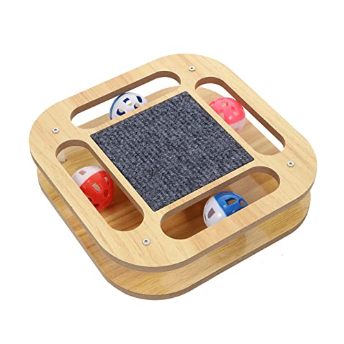 BELLIFFY Kratzbrett für Katzen aus Holz Drehscheibe für Kätzchen Drehscheibe Kratzbrett für Katzen Spielbrett für Katzen Katzenspielzeug BELLIFFY Kratzbrett für Katzen aus Holz Drehscheibe für Kätzchen Drehscheibe Kratzbrett für Katzen Spielbrett für Katzen Katzenspielzeug von BELLIFFY