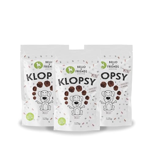 Bello & Friends Klopsy Mini Beef, 3er Pack, 3 x 125 g, hochwertiger Rind Hundesnack getreidefrei und proteinreich, für Training und Belohnung Bello & Friends Klopsy Mini Beef, 3er Pack, 3 x 125 g, hochwertiger Rind Hundesnack getreidefrei und proteinreich, für Training und Belohnung von BELLO & FRIENDS AUTHENTIC PET FOOD