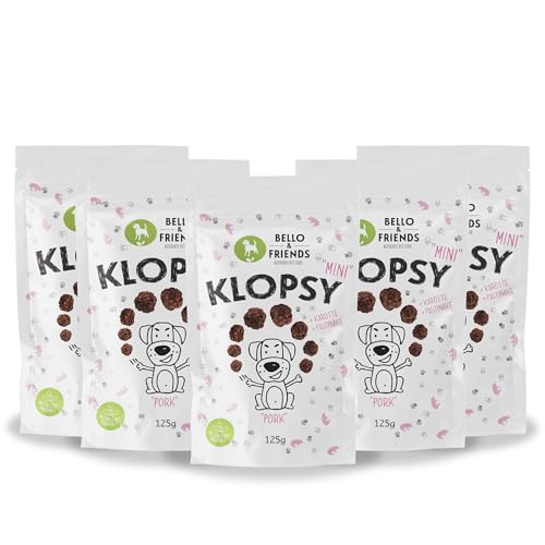 Bello & Friends Klopsy Mini Pork, 5er Pack, 5 x 125 g, hochwertiger Schwein Hundesnack getreidefrei und proteinreich, für Training und Belohnung Bello & Friends Klopsy Mini Pork, 5er Pack, 5 x 125 g, hochwertiger Schwein Hundesnack getreidefrei und proteinreich, für Training und Belohnung von BELLO & FRIENDS AUTHENTIC PET FOOD