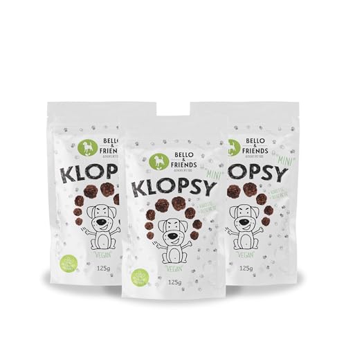 Bello & Friends Klopsy Mini Vegan, 3er Pack, 3 x 125 g, hochwertiger fleischfreier Hundesnack getreidefrei und proteinreich, für Training und Belohnung Bello & Friends Klopsy Mini Vegan, 3er Pack, 3 x 125 g, hochwertiger fleischfreier Hundesnack getreidefrei und proteinreich, für Training und Belohnung von BELLO & FRIENDS AUTHENTIC PET FOOD