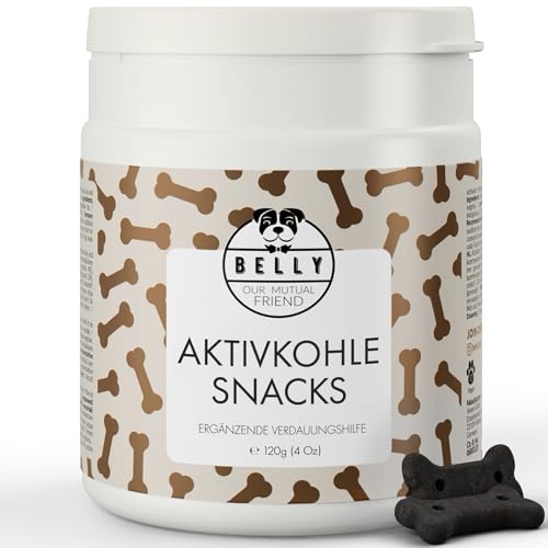 Belly® Natürliche Kohletabletten Hund - Aktivkohle Tabletten, Kohletabletten gegen Durchfall & zum Aufbau von Darmbakterien & Darmflora - mit Antioxidantien, Vitaminen und Mineralien, vegan (120g) von BELLY OUR MUTUAL FRIEND