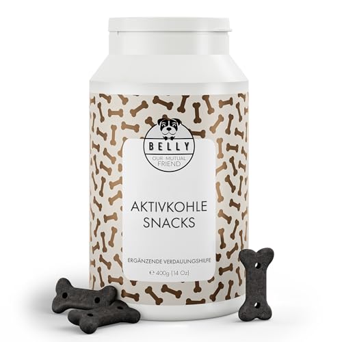 Belly® Natürliche Kohletabletten Hund - Aktivkohle Tabletten, Kohletabletten gegen Durchfall & zum Aufbau von Darmbakterien & Darmflora - mit Antioxidantien, Vitaminen und Mineralien, vegan (400g) von BELLY OUR MUTUAL FRIEND
