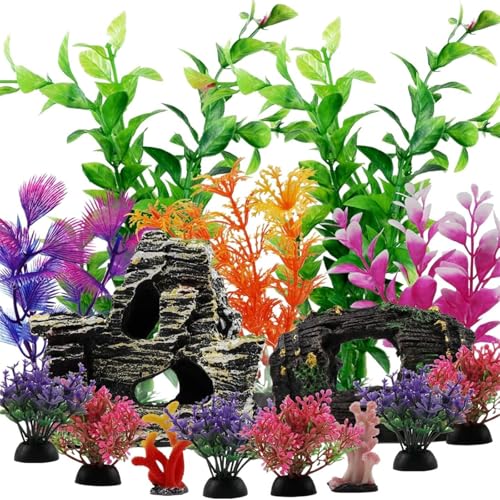 BELOWSYALER Aquarium-Landschaft, künstliche Pflanze, Aquarien, Landschaftsbau für Garnelenzucht, Landschaftsdekoration, Grashandwerk von BELOWSYALER