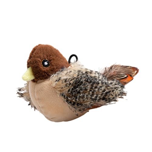 BELOWSYALER Realistisches Vogelgeräusch-Plüschtier mit automatischem Zwitschern und vibrierendem Motor zur Stimulierung des Instinkts der Katze von BELOWSYALER