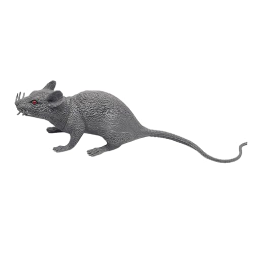 BELOWSYALER Realistisches quietschendes Rattenspielzeug, gefälschte Maus, Streichrequisiten für Haustierspiele und Halloween-Dekoration, simuliertes Mäuse-Zubehör von BELOWSYALER