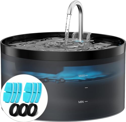 BEMOONY Katzenbrunnen, 3.2L Trinkbrunnen für Katze, 6 Stück Filter + 3 Stück Schaumstofffilter, Katzenbrunnen für Katzen für Familien mit Mehreren Haustiere, Ultraleise Pumpe mit Led, Tiefenfilterung BEMOONY Katzenbrunnen, 3.2L Trinkbrunnen für Katze, 6 Stück Filter + 3 Stück Schaumstofffilter, Katzenbrunnen für Katzen für Familien mit Mehreren Haustiere, Ultraleise Pumpe mit Led, Tiefenfilterung von BEMOONY