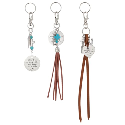 BENECREAT 3 Stück Segne Dieses Pferd Und Diesen Reiter Und Bewahre Sie Vor Der Gefahr – Sattelanhänger 3 Style Pferdesattel Und Zaumzeug Charm Clip Sattelreit Charms Für Pferdeliebhaber Geschenke von BENECREAT