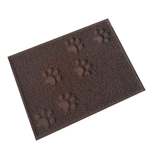 BENHAI Fressnapf Unterlage Katze Katzentoilette Matte Katzenfütterungsmatte Katzenstreufänger Mat Hundenäpfe rutschfeste Matte Katzenfutter Mat Wipe Clean Brown von BENHAI