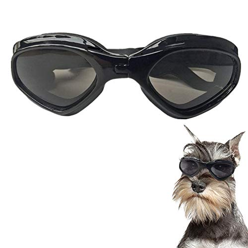 BENHAI Hunde Sonnenbrille Sonnenschutz Hund Welpen Sonnenbrille Schutzbrille Gläser für Katzen Faltbare Hundesonnenbrille Augenschutzbrille Black von BENHAI