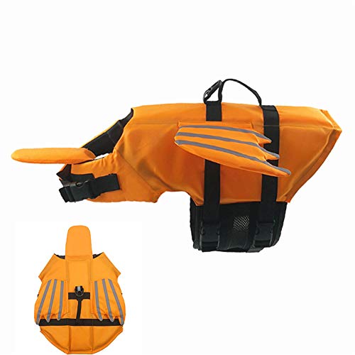 BENHAI Hundeschwimmwesten Hunde Schwimmweste Reflektierende Hundejacke Hund Schwimmweste Hundemäntel wasserdicht Hundemäntel für große Hunde wasserdicht orange,s von BENHAI