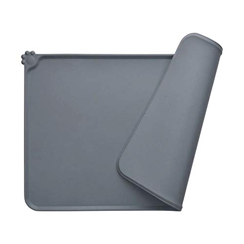 BENHAI Napfunterlage Katzen Katzennapf Unterlage Silikonmatte Für Hunde Katzenschüssel Mat Hundenapf Mat Tischset Cat Hundenäpfe rutschfeste Matte Gray von BENHAI