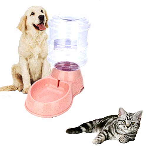 Futterautomat Katze Nassfutter Futterspender Katze Wasser Hundenapf Wasserspender für Haustiere Abnehmbarer Futterautomat für Hunde pink,Water Feeder von BENHAI