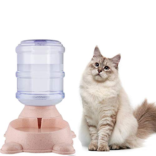Futterspender Katze Automatischer Futterspender Tierfutterautomat Kätzchen-Nahrungsmittelzufuhr Futterautomat für kleine und mittlere Haustiere pink,Water Feeder von BENHAI