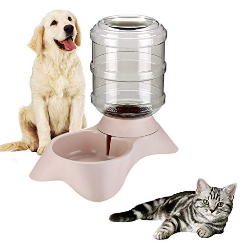 Futterspender Katze Trockenfutter Futterspender Katze Haustierfutterbehälter Hundenahrungsmittelschüssel Food & Water Feeder Set pink,Water Feeder von BENHAI
