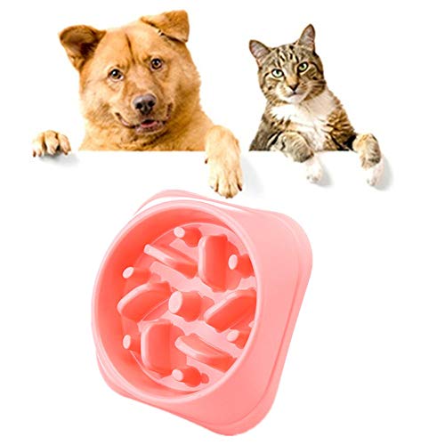 Katzennapf Hundenapf Hund Anti Choke Bowl Puzzleschalen für Hunde Hund Puzzle Feeder Dog Treat Puzzle Spielzeug Katzen Puzzle Feeder pink-c von BENHAI