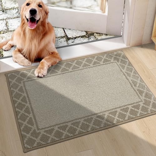 BEQHAUSE Fußabtreter Innen, 50 * 80 cm Fußmatte, Schmutzfangmatte Waschbar, TPR rutschfest Fußabtreter Innen Und für Eingänge, Haustüren und Flure, Beige BEQHAUSE Fußabtreter Innen, 50 * 80 cm Fußmatte, Schmutzfangmatte Waschbar, TPR rutschfest Fußabtreter Innen Und für Eingänge, Haustüren und Flure, Beige von BEQHAUSE