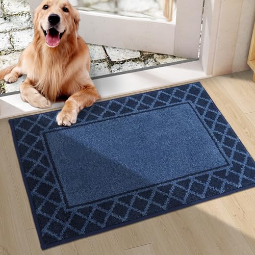 BEQHAUSE Fußabtreter Innen, 50 * 80 cm Fußmatte, Schmutzfangmatte Waschbar, TPR rutschfest Fußabtreter Innen Und für Eingänge, Haustüren und Flure, Marineblau BEQHAUSE Fußabtreter Innen, 50 * 80 cm Fußmatte, Schmutzfangmatte Waschbar, TPR rutschfest Fußabtreter Innen Und für Eingänge, Haustüren und Flure, Marineblau von BEQHAUSE
