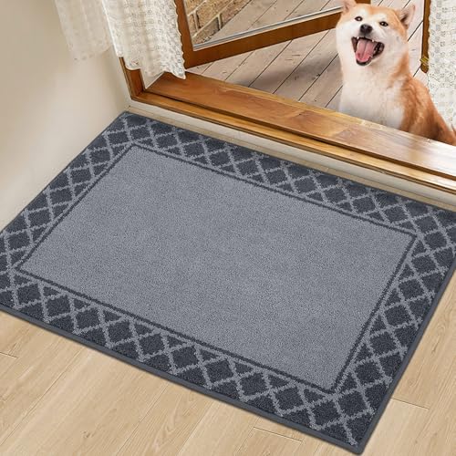 BEQHAUSE Fußabtreter Innen, 60 * 90 cm Fussmatte, Schmutzfangmatte Waschbar, TPR rutschfest Fußabtreter Innen Und für Eingänge, Haustüren und Flure, Grau BEQHAUSE Fußabtreter Innen, 60 * 90 cm Fussmatte, Schmutzfangmatte Waschbar, TPR rutschfest Fußabtreter Innen Und für Eingänge, Haustüren und Flure, Grau von BEQHAUSE