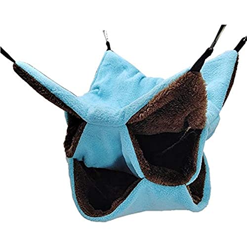 Hängematte für kleine Haustiere/warme Plüschmatte zum Aufhängen, doppellagig, für Frettchen, Meerschweinchen, Chinchilla, Eichhörnchen, Ratten, Hamster, Versteck, Schlafen, Schaukel, Hängematte (blau) Hängematte für kleine Haustiere/warme Plüschmatte zum Aufhängen, doppellagig, für Frettchen, Meerschweinchen, Chinchilla, Eichhörnchen, Ratten, Hamster, Versteck, Schlafen, Schaukel, Hängematte (blau) von BERNOI