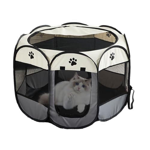 Tragbare Spielgehege für Haustiere | Faltbare Hundebox aus Oxford-Stoff mit abnehmbarem Reißverschluss | Atmungsaktive Käfige für Kaninchen, Küken, niedlicher Katzenzaun für kleine Haustiere, Bero von BERO