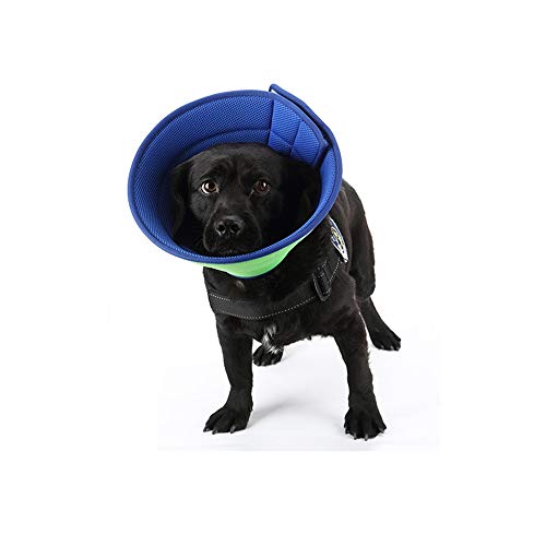 Breathable Dog Cone Einstellbare E-Kragen-Schutzhalsband for Hund Katze Quicker Healing Pet Erholung Kegel Elisabethanischen Collar (Color : Green+Blue, Size : 1#) von BERULL