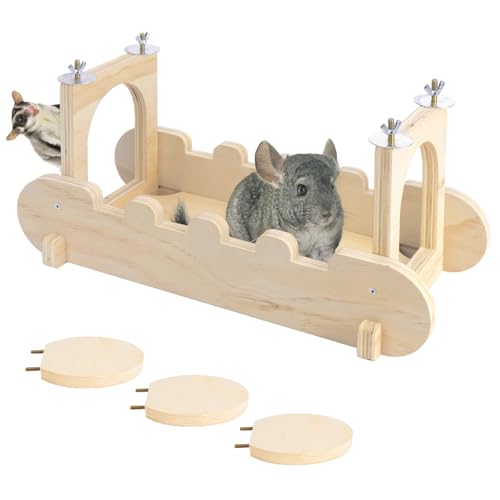 BESNEW Chinchilla-Hängebrücke aus Holz, Kleintiere, Holzbrücke und Plattform, Chinchilla-Lebensraum, Spielzeug für Eichhörnchen, Hamster, Frettchen, Meerschweinchen, stabil, leicht zu reinigen BESNEW Chinchilla-Hängebrücke aus Holz, Kleintiere, Holzbrücke und Plattform, Chinchilla-Lebensraum, Spielzeug für Eichhörnchen, Hamster, Frettchen, Meerschweinchen, stabil, leicht zu reinigen von BESNEW