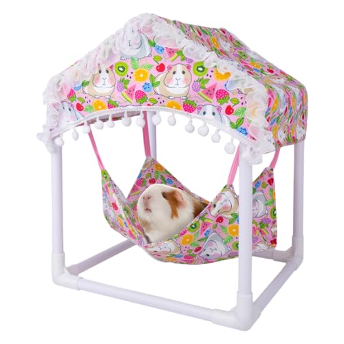BESNEW Wasserdichte Meerschweinchen-Hängematte mit Ständer, niedliche Meerschweinchen-bedruckte Hängematte für Meerschweinchen, Kaninchen, Frettchen, Hamster, Versteck, Schlafaktivitäten, bissfest, BESNEW Wasserdichte Meerschweinchen-Hängematte mit Ständer, niedliche Meerschweinchen-bedruckte Hängematte für Meerschweinchen, Kaninchen, Frettchen, Hamster, Versteck, Schlafaktivitäten, bissfest, von BESNEW