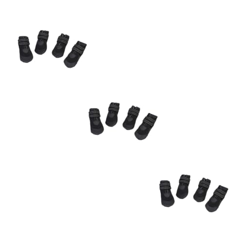 BESPORTBLE 12 STK Regenstiefel Für Haustiere Regenstiefel Für Welpen Hundehausschuhe Für Hunde Schneeschuhe Für Hunde Hundehandschuhe Pfotenabdeckungen Für Welpen Hundefüße Bedeckt Black von BESPORTBLE