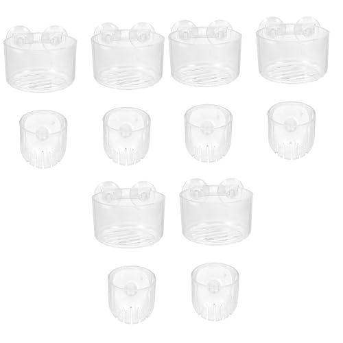 BESPORTBLE 12stücke Acryl-futterbecher Für Aquarien Transparente Garnelenfütterungsschalen Runde Und Ovale Designs Installieren Für Pflege Von Fischen Und Garnelen Ihrem Aquarium von BESPORTBLE