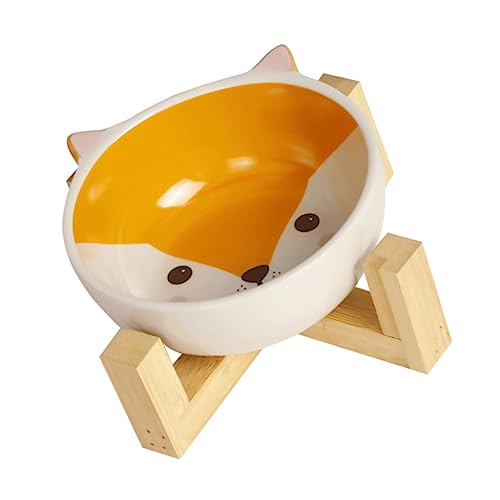 BESPORTBLE Hundefutter Und Wassernapf Set Keramik Haustiernapf Holzhalterung Doppelohren Katze Hund Feeder Und BESPORTBLE Hundefutter Und Wassernapf Set Keramik Haustiernapf Holzhalterung Doppelohren Katze Hund Feeder Und von BESPORTBLE