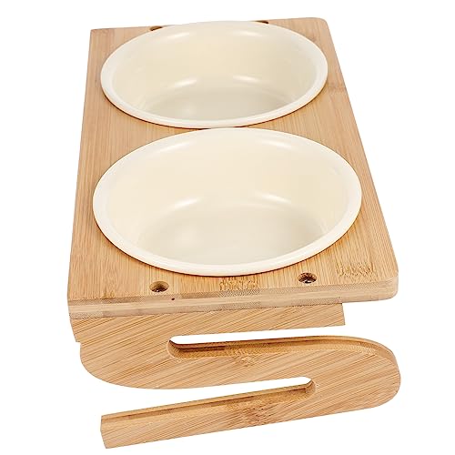 BESPORTBLE Erhöhten Katze Schüssel Kätzchen Keramik Haustier Schüssel Holz Ständer Moderne Design für BESPORTBLE Erhöhten Katze Schüssel Kätzchen Keramik Haustier Schüssel Holz Ständer Moderne Design für von BESPORTBLE
